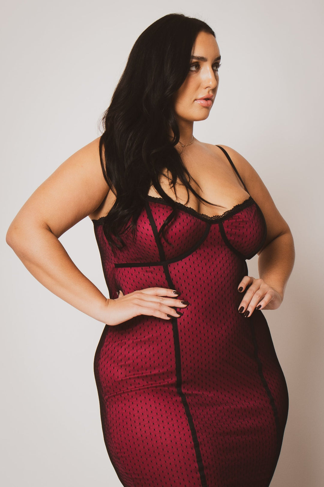 Curvy Sense Dresses Plus Size Scarlett Mesh Midi Dress - Fuchsia