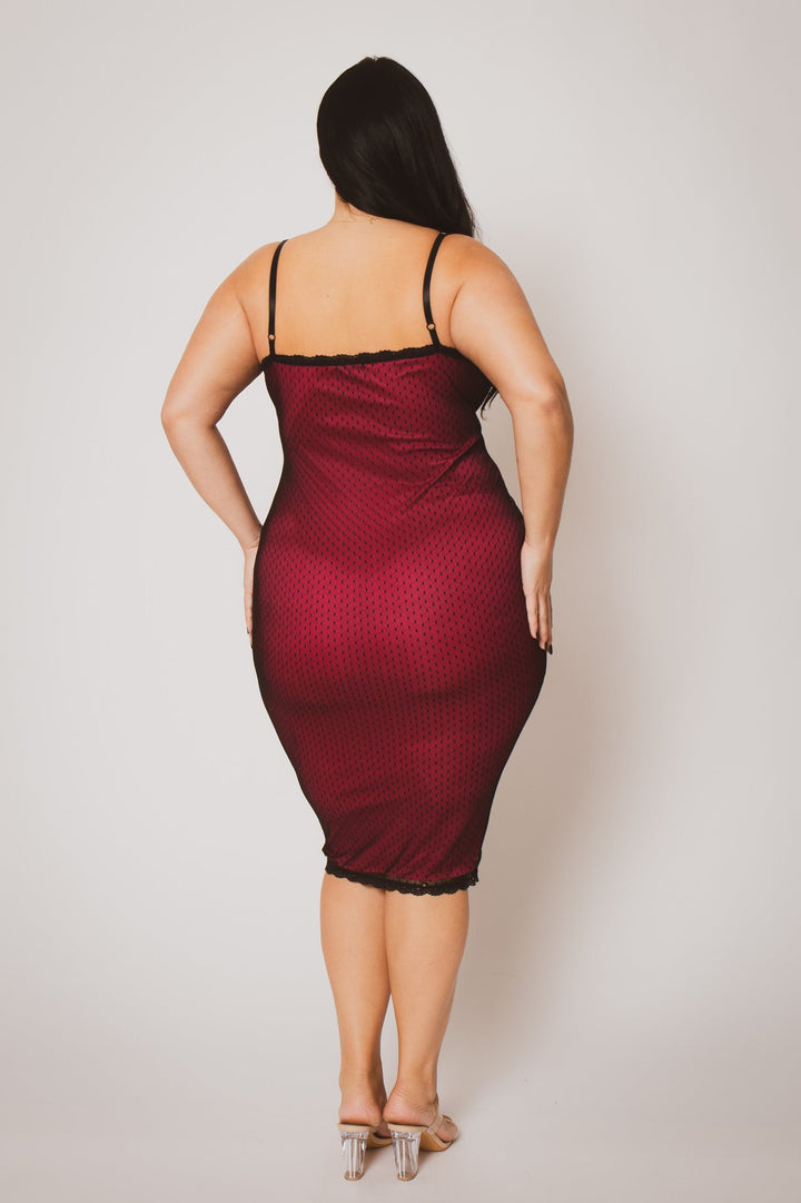 Curvy Sense Dresses Plus Size Scarlett Mesh Midi Dress - Fuchsia