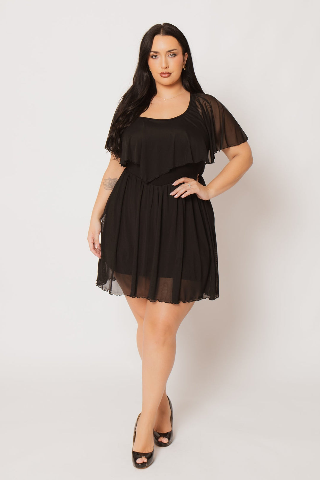 Curvy Sense Inc. Dresses Plus Size Serafina Flare Dress - Black