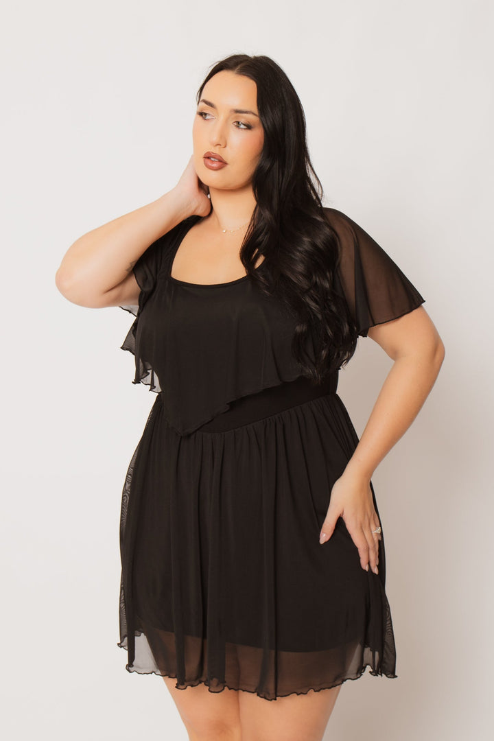 Curvy Sense Inc. Dresses Plus Size Serafina Flare Dress - Black