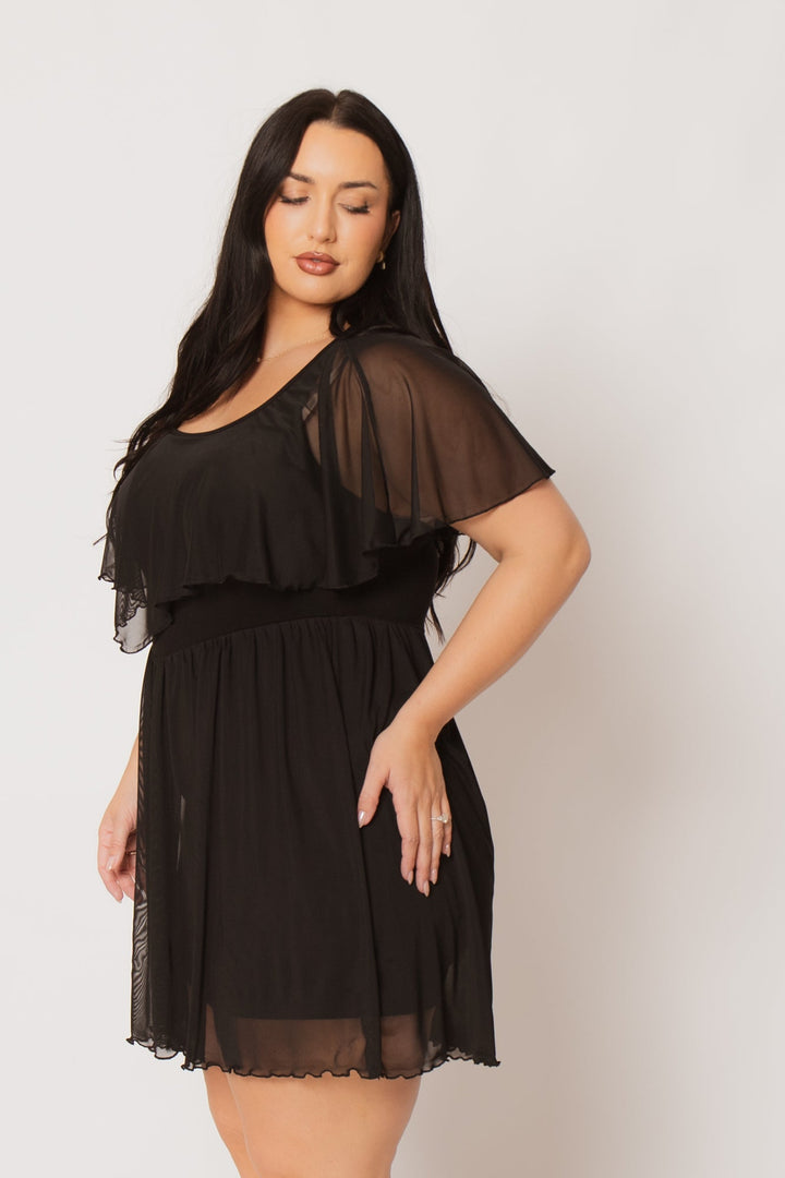Curvy Sense Inc. Dresses Plus Size Serafina Flare Dress - Black