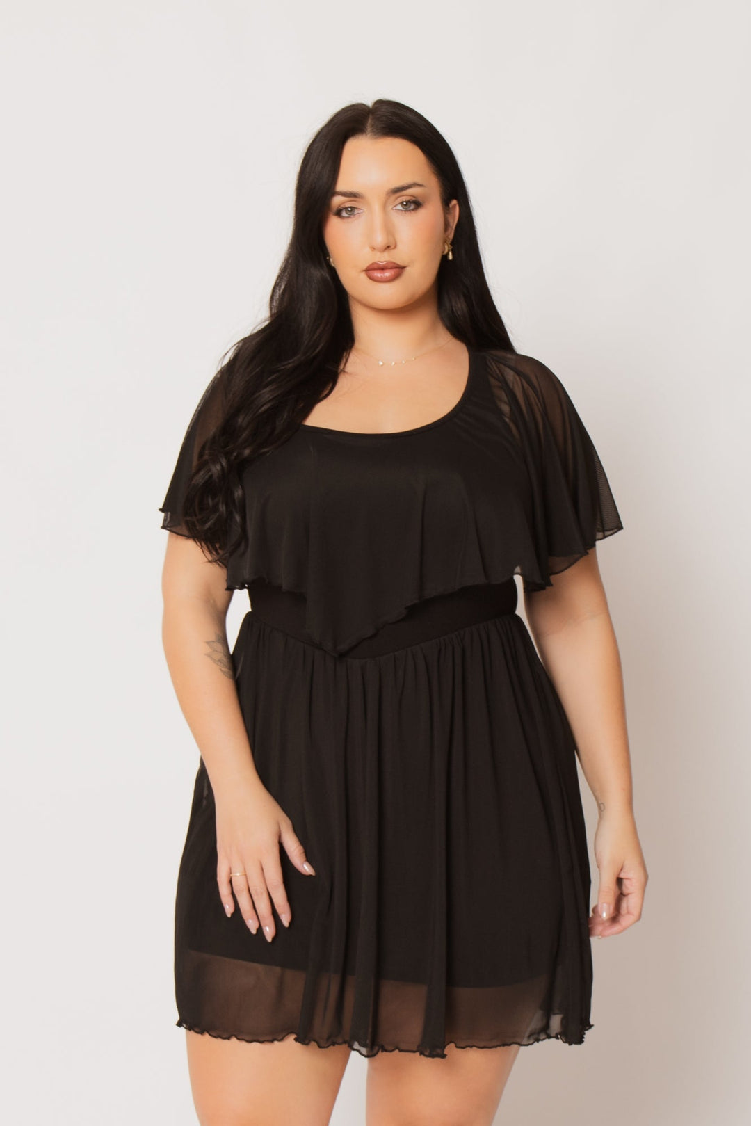 Curvy Sense Inc. Dresses Plus Size Serafina Flare Dress - Black