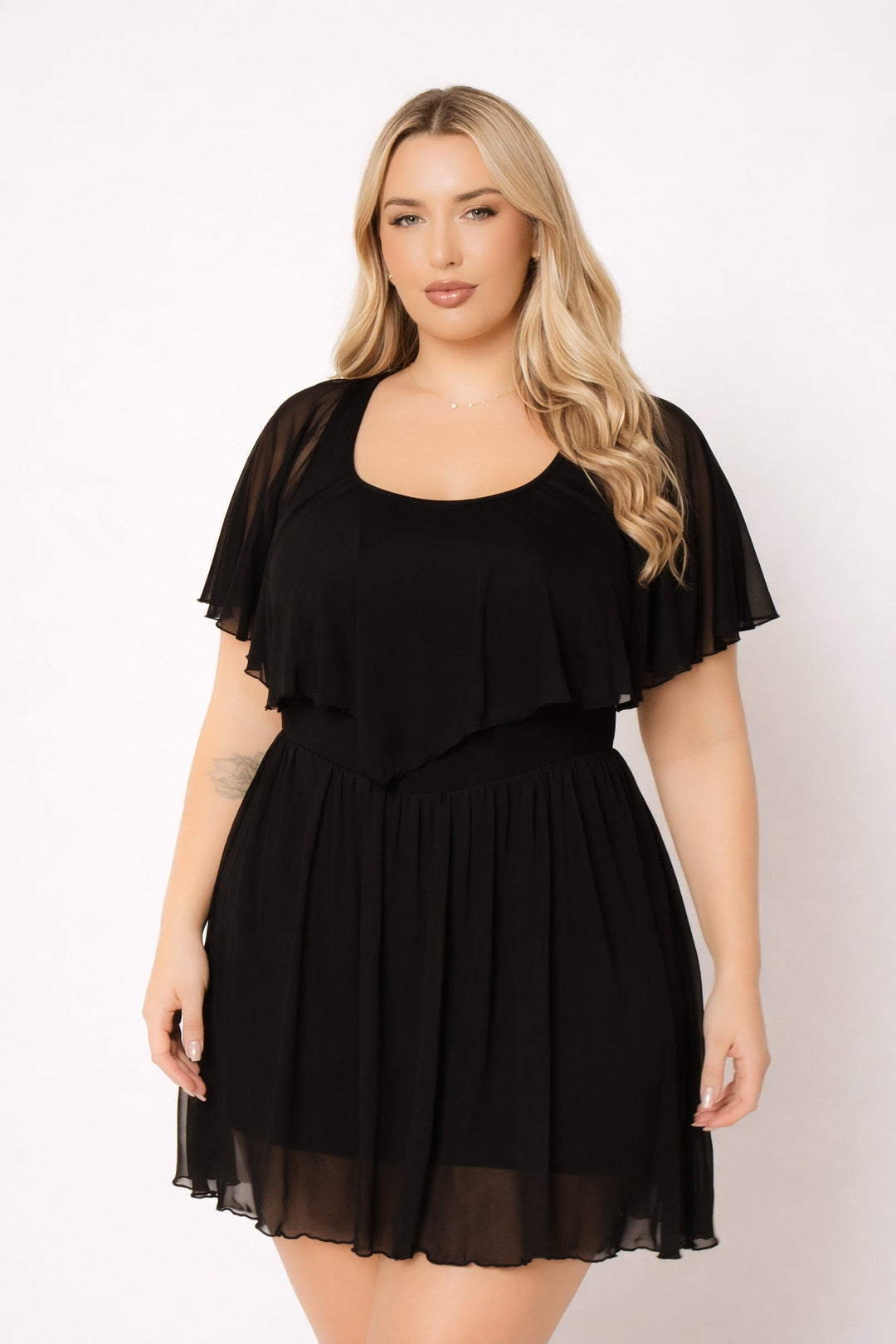 Curvy Sense Inc. Dresses Plus Size Serafina Flare Dress - Black