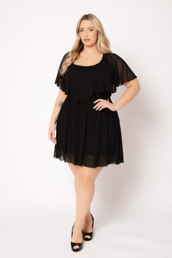 Curvy Sense Inc. Dresses Plus Size Serafina Flare Dress - Black