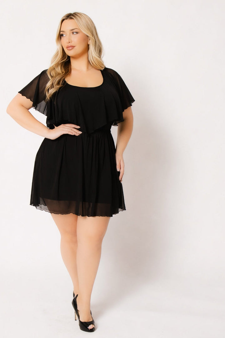 Curvy Sense Inc. Dresses Plus Size Serafina Flare Dress - Black