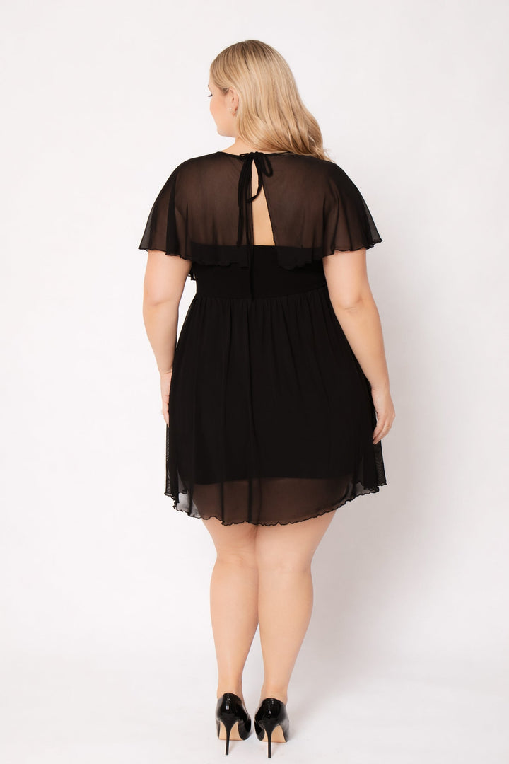 Curvy Sense Inc. Dresses Plus Size Serafina Flare Dress - Black