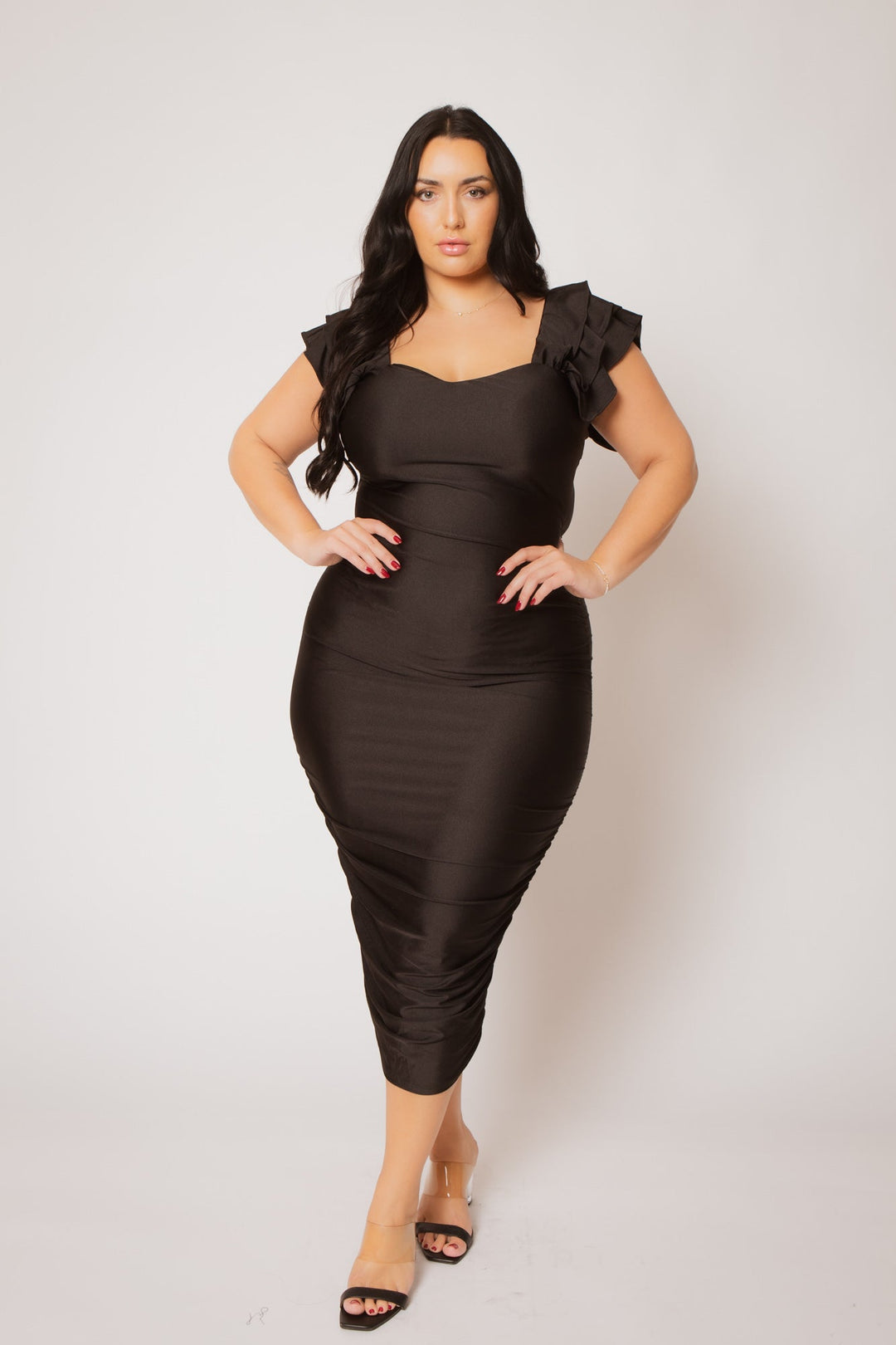 Plus Size Seraphina Dress - Black 1x / Black at Curvy Sense Plus Size Seraphina Dress - Black 1x / Black at Curvy Sense
