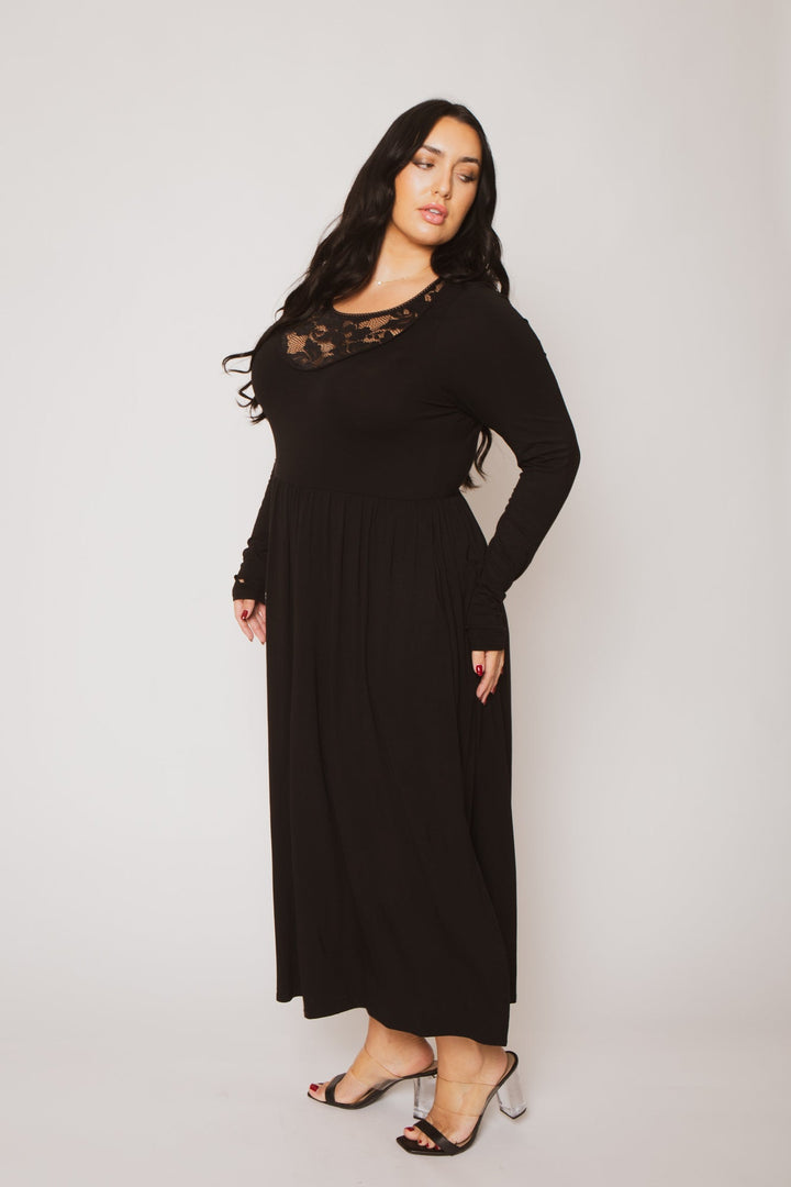 Curvy Sense Inc. Dresses Plus Size Serena Charm Dress - Black