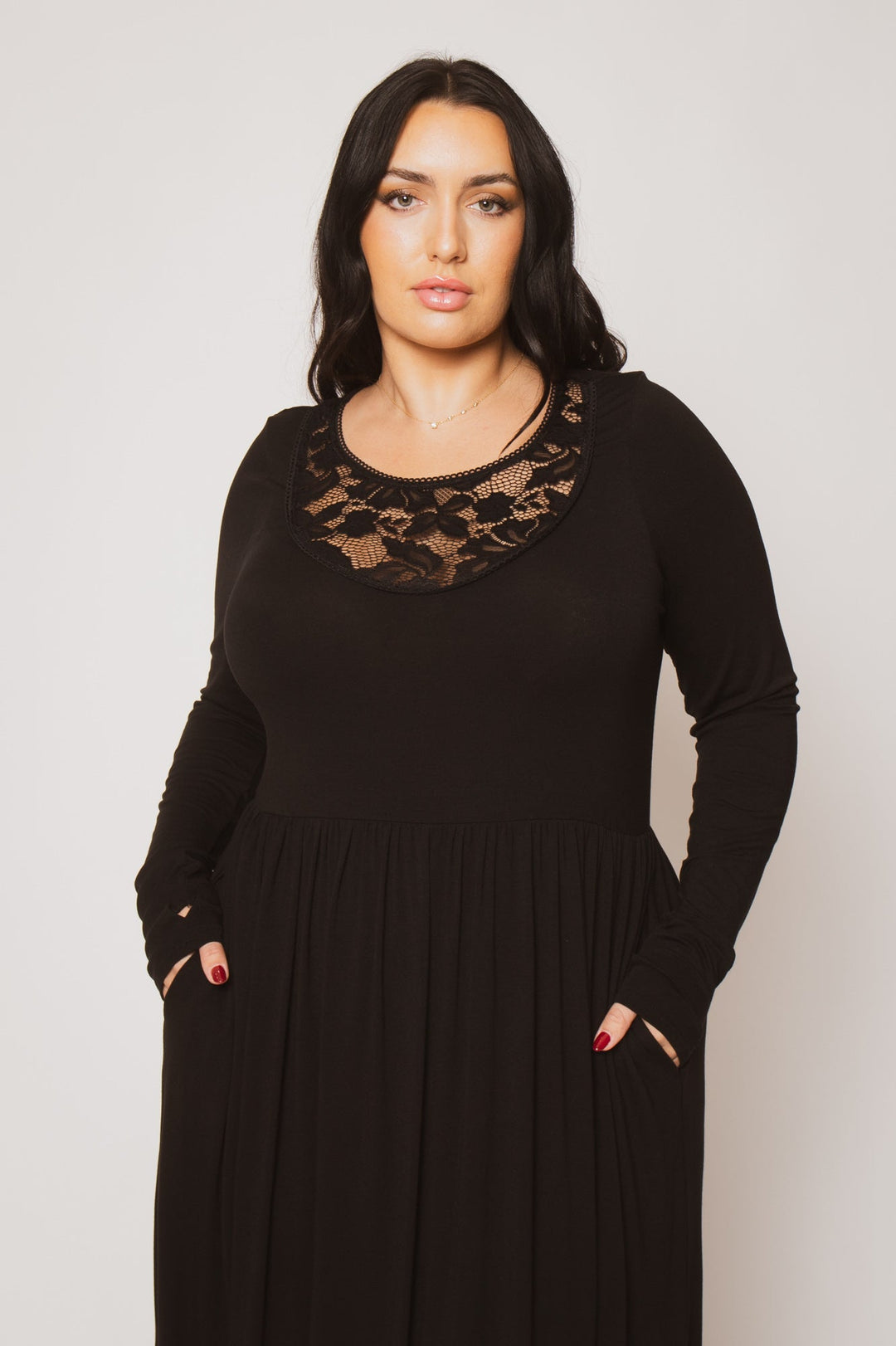 Curvy Sense Inc. Dresses Plus Size Serena Charm Dress - Black
