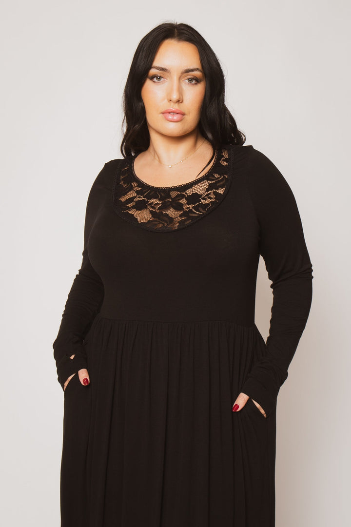 Curvy Sense Inc. Dresses Plus Size Serena Charm Dress - Black