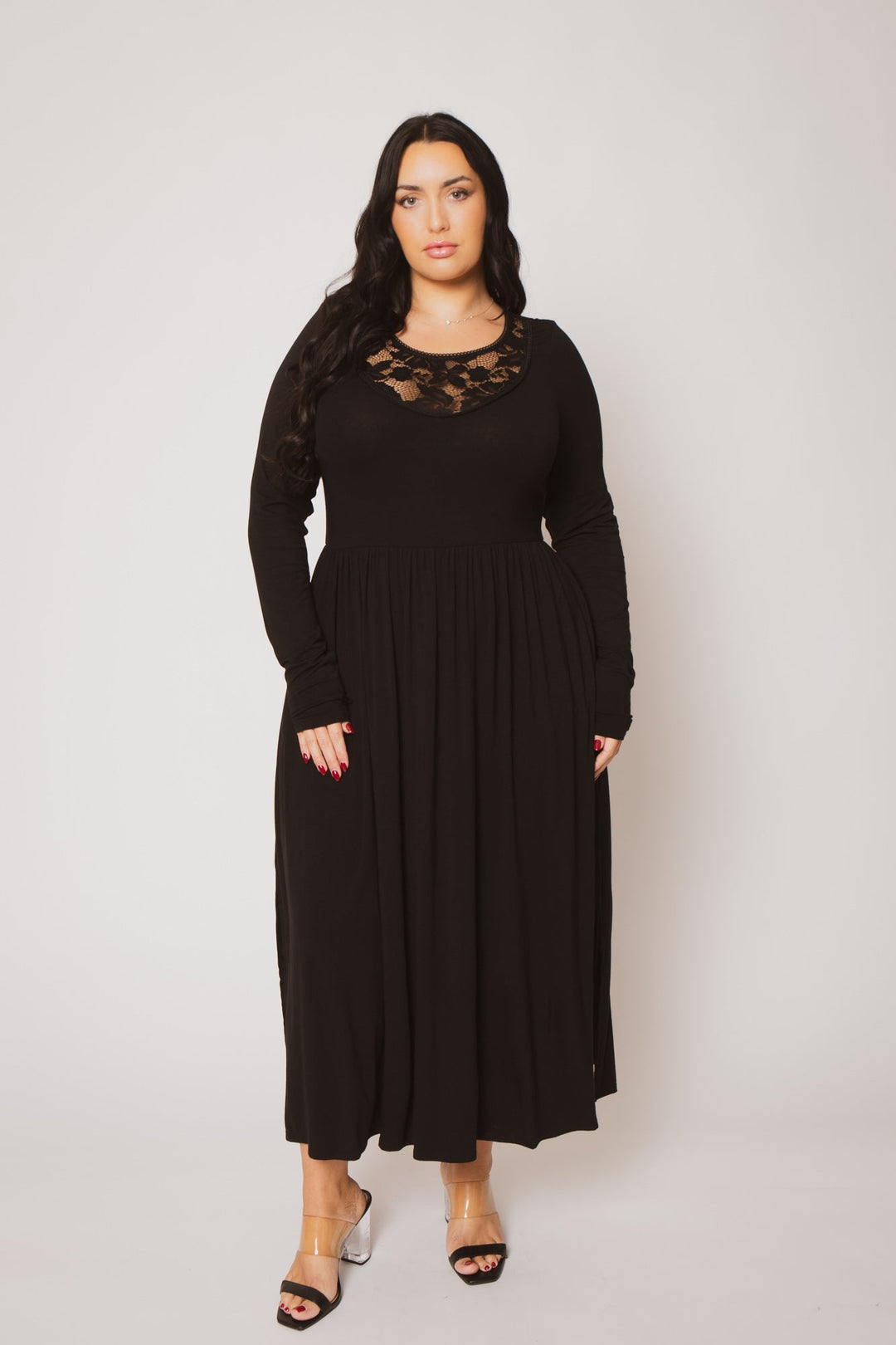 Curvy Sense Inc. Dresses Plus Size Serena Charm Dress - Black