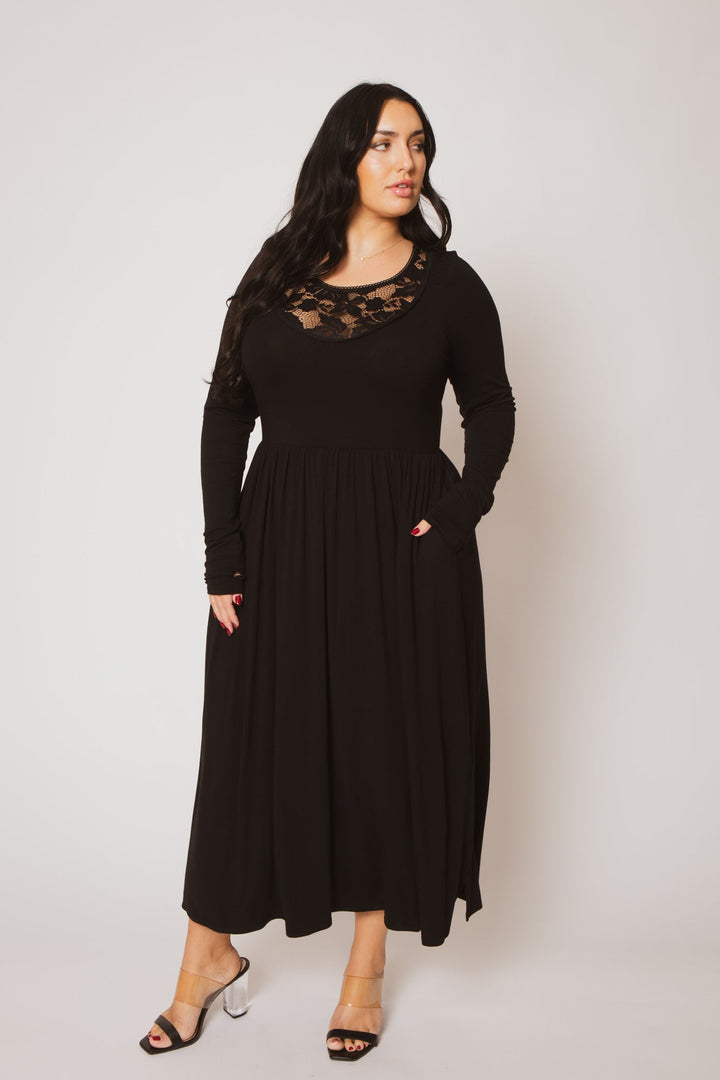 Curvy Sense Inc. Dresses Plus Size Serena Charm Dress - Black