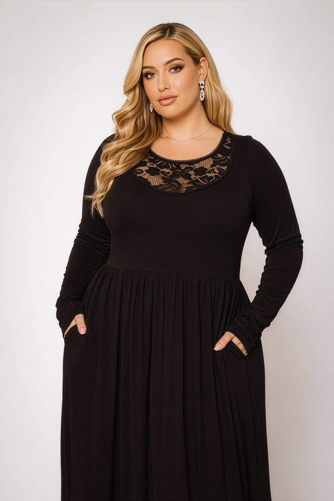 Curvy Sense Inc. Dresses Plus Size Serena Charm Dress - Black