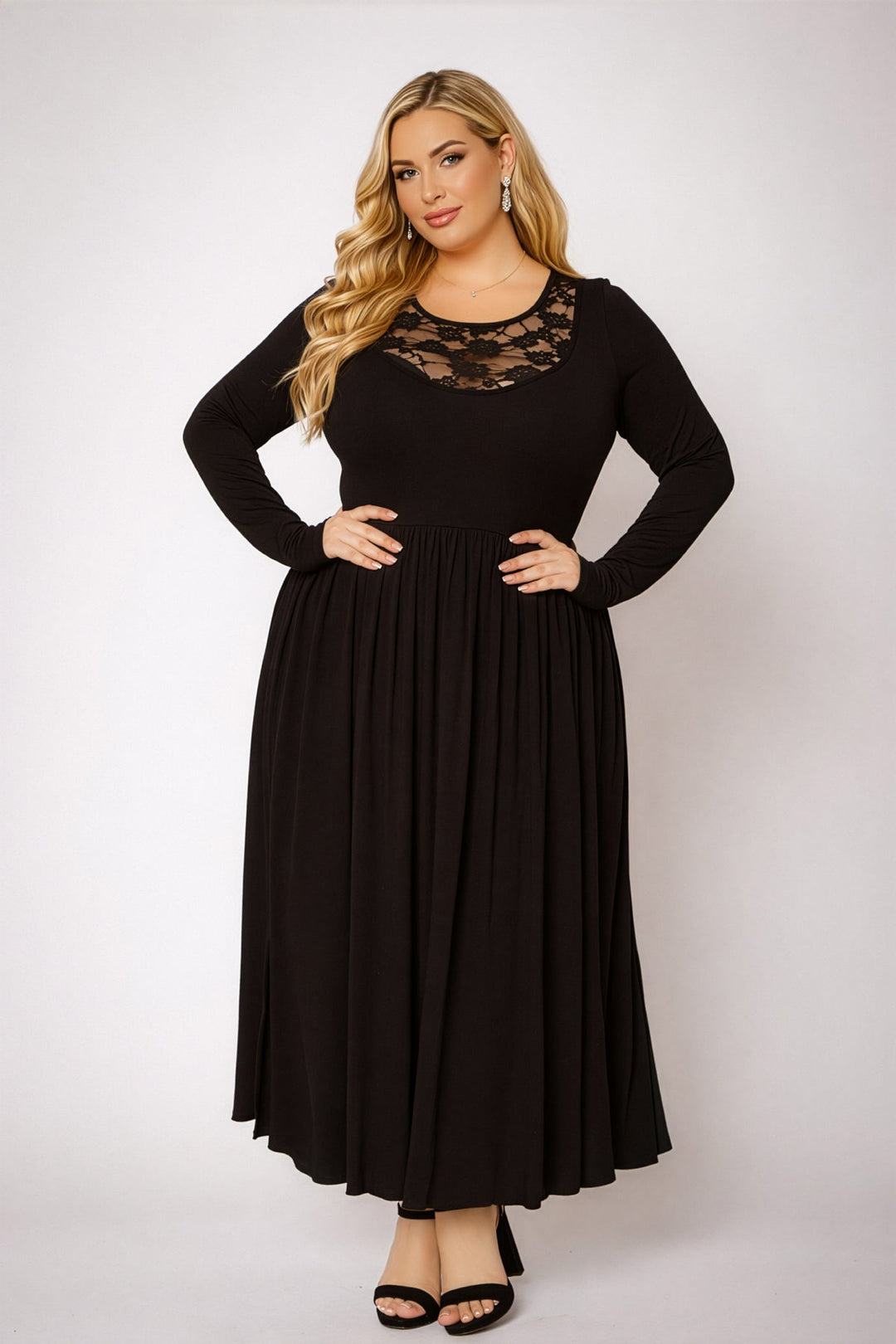 Curvy Sense Inc. Dresses Plus Size Serena Charm Dress - Black