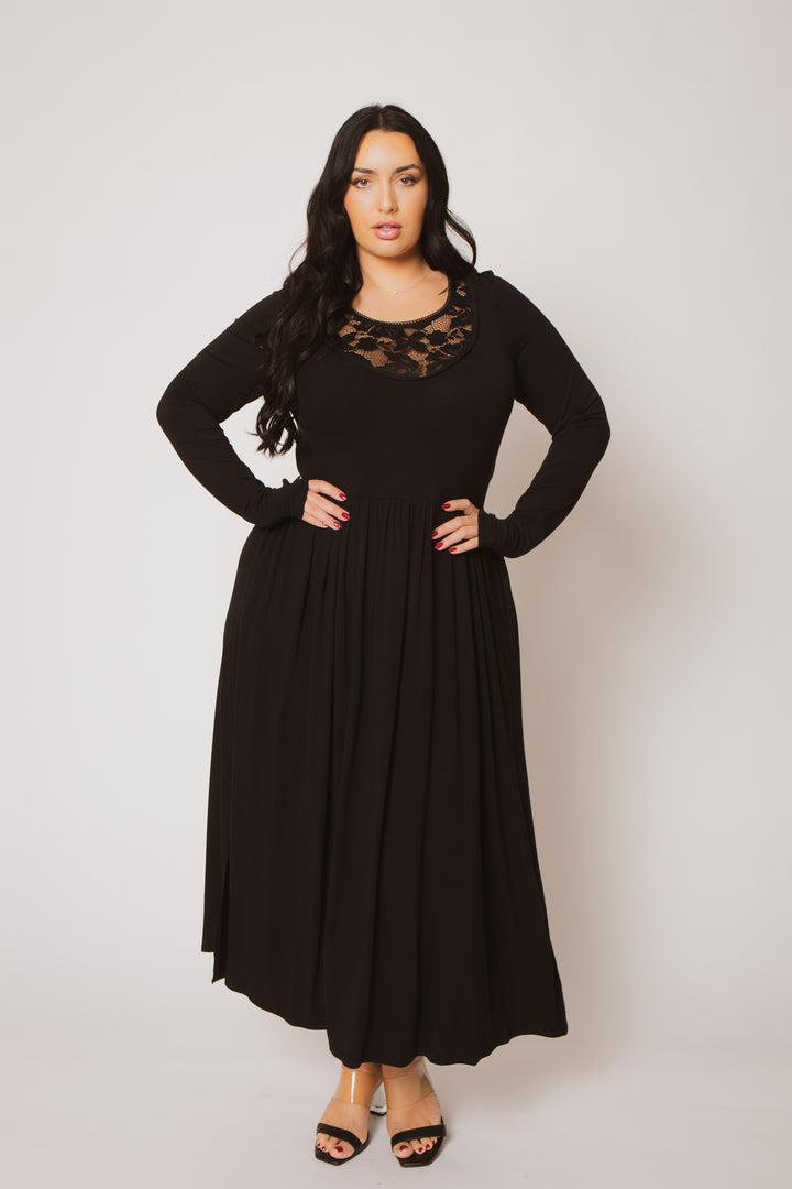 Curvy Sense Inc. Dresses Plus Size Serena Charm Dress - Black