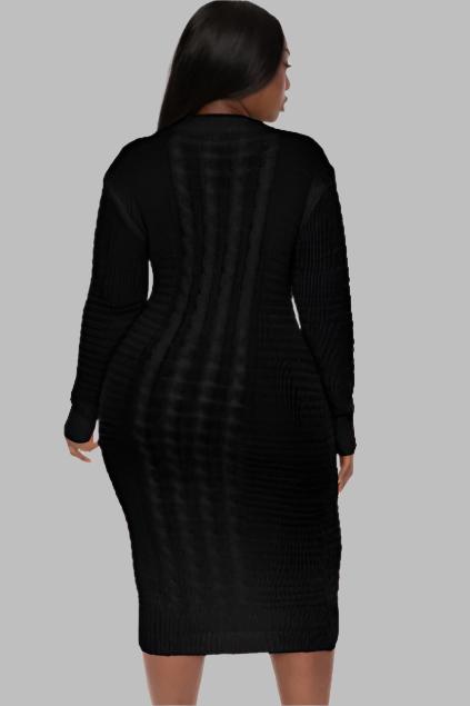 China Dresses Plus Size Shaylyn  Sweater   Dress - Black