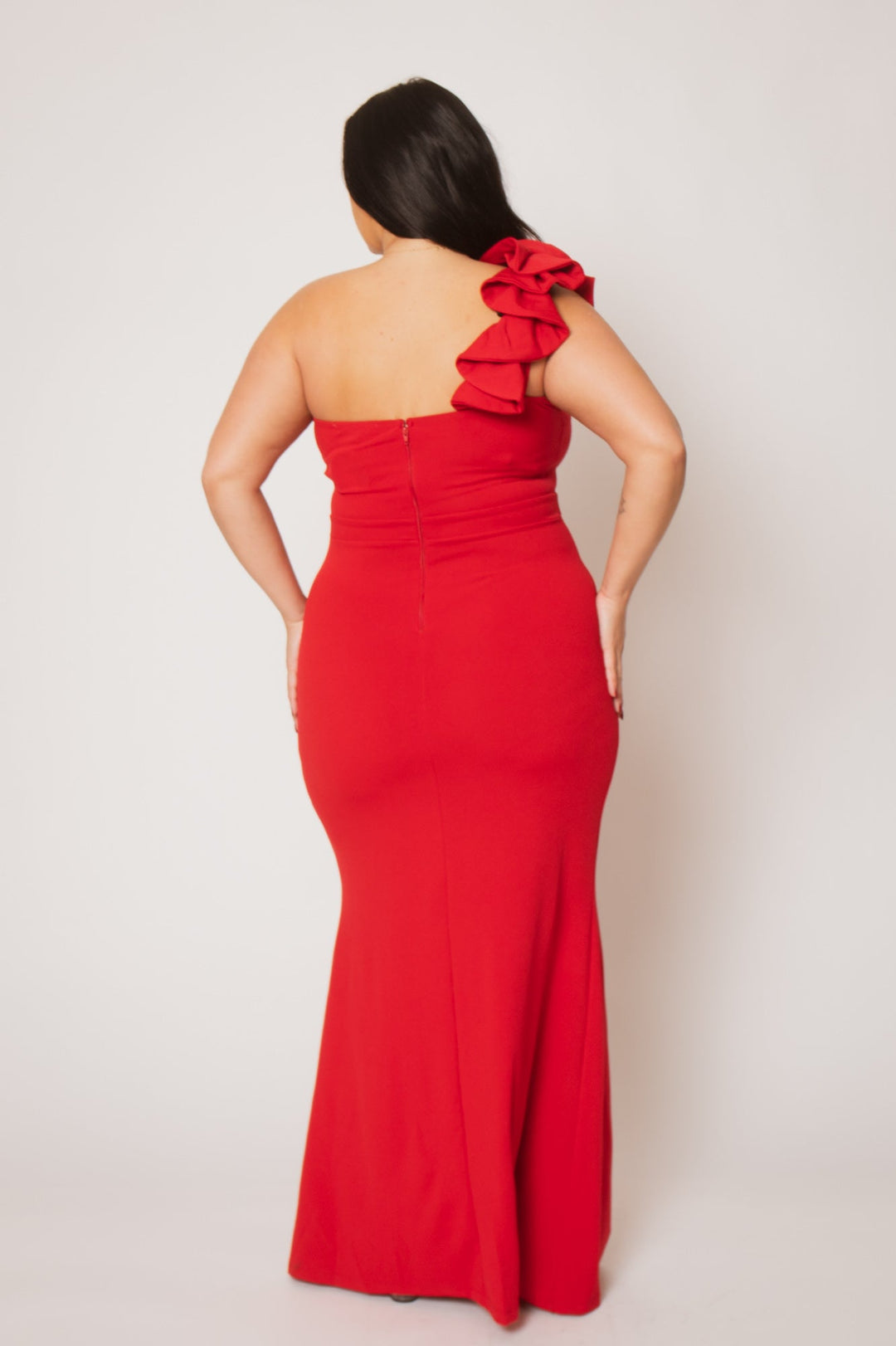 SYMPHONY Dresses Plus Size Siren Petal Draped - Red