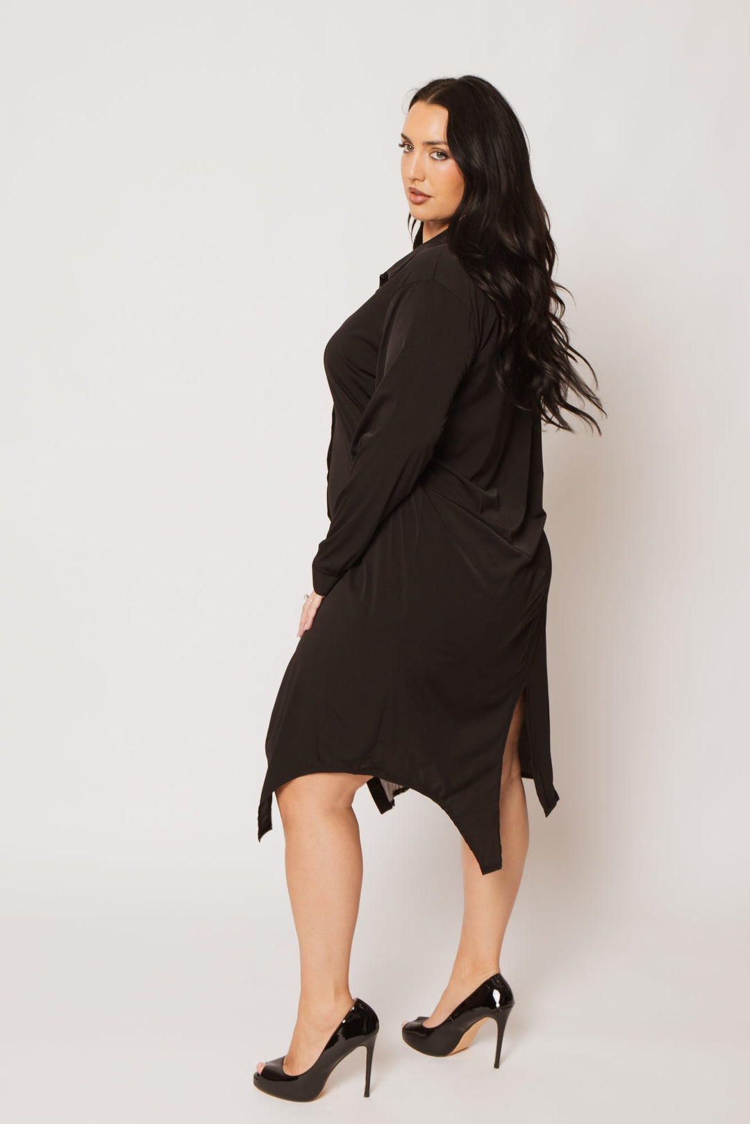 H & H FASHION Dresses Plus Size Sloane City Print Dress- Black/White