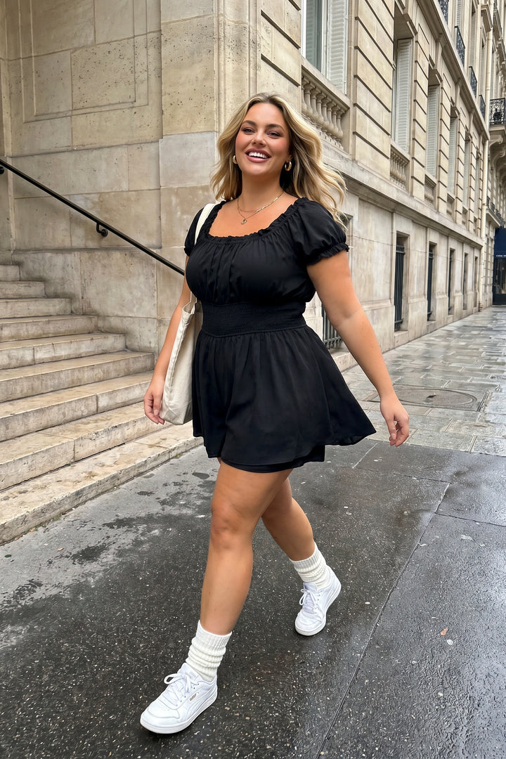 Talent Dresses Plus Size Soft Whisper Romper - Black