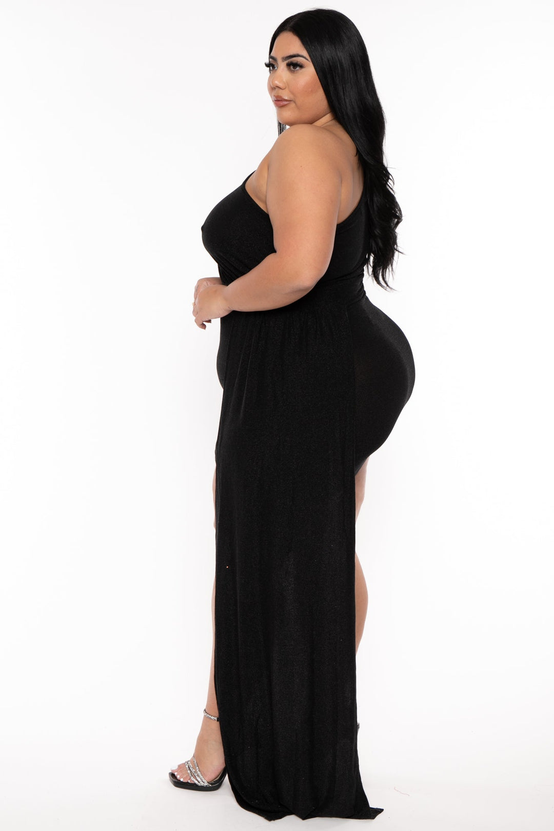 Plus Size Sorel Glitter Bodycon Dress- Black – Curvy Sense
