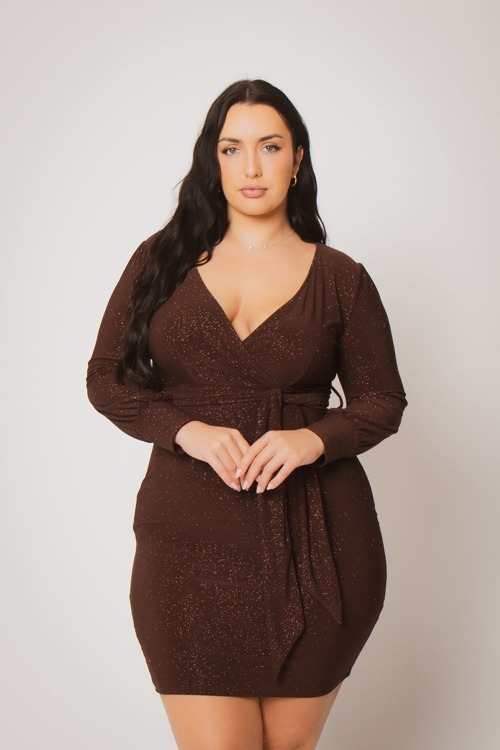 Blue Leopard Dresses Plus Size Starlit Cinch Dress - Brown