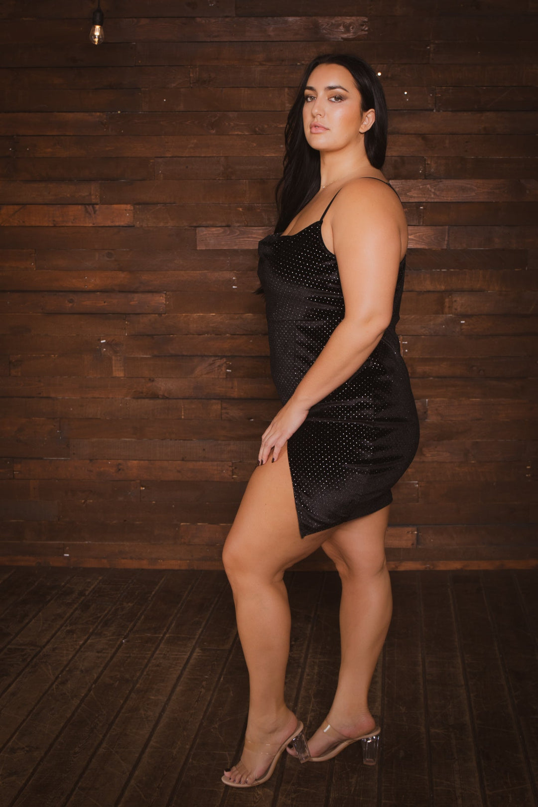 Curvy Sense Inc. Dresses Plus Size Starstruck Mini Dress - Black