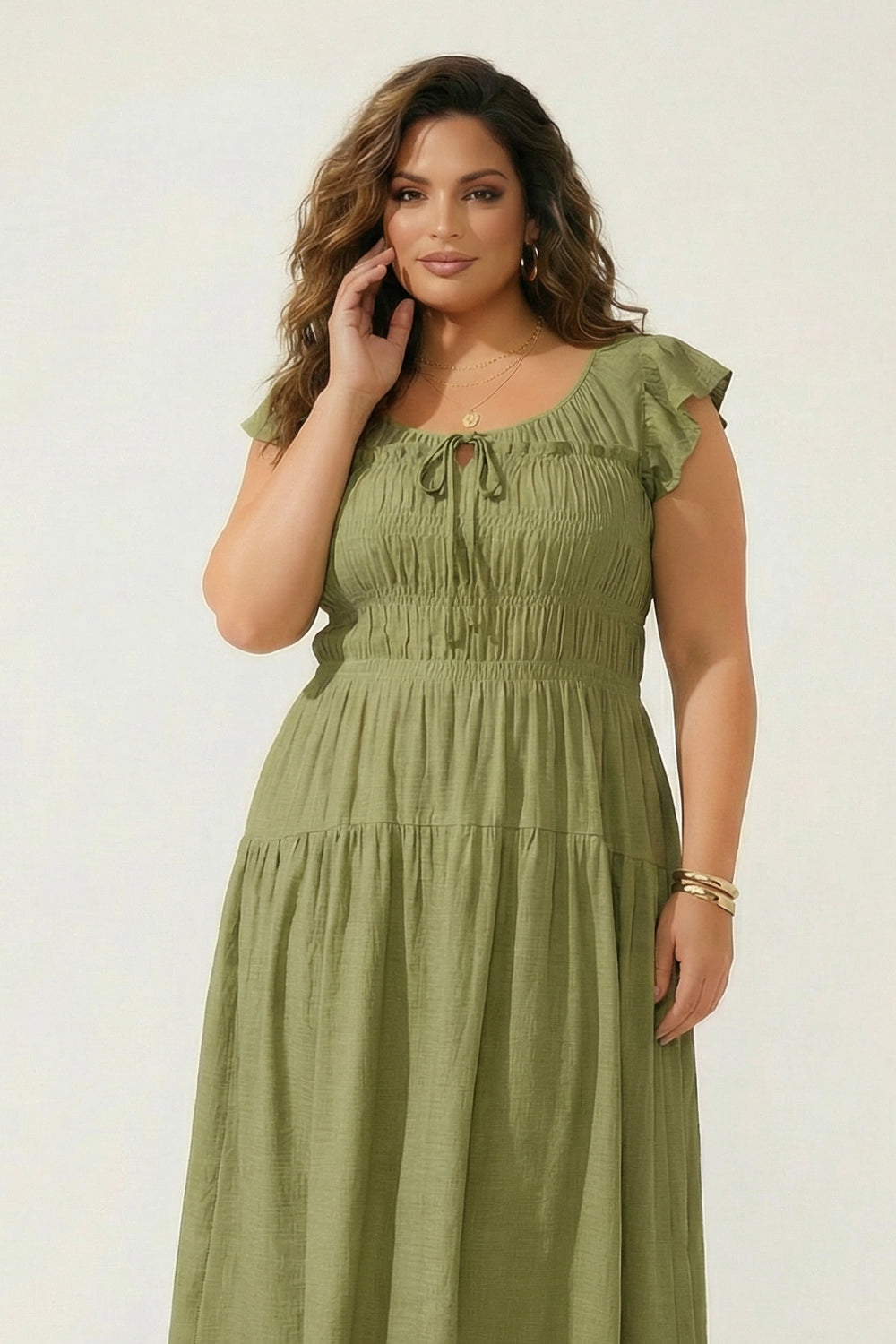 Mine Dresses Plus Size Sunset Muse Midi Dress - Green