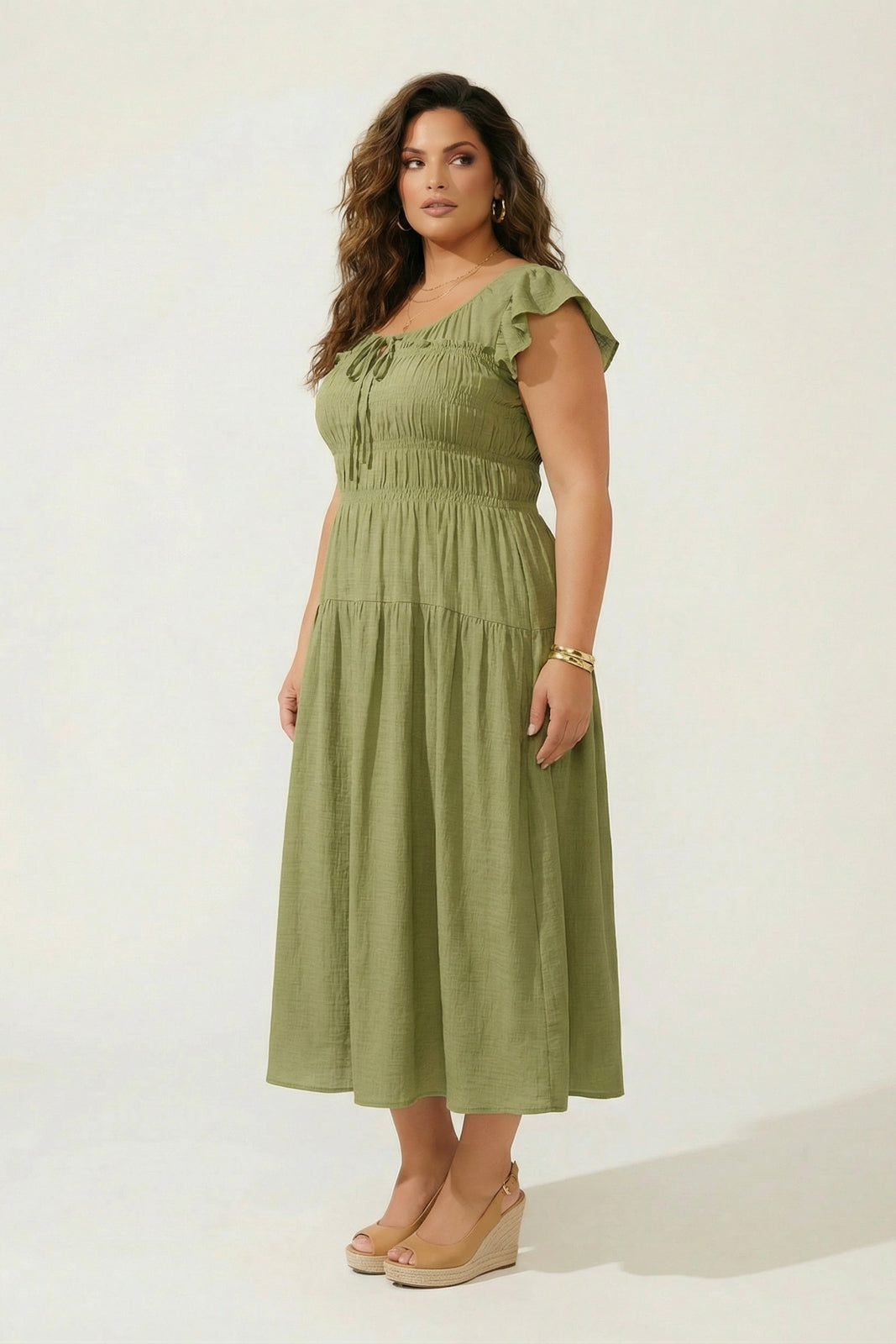 Mine Dresses Plus Size Sunset Muse Midi Dress - Green