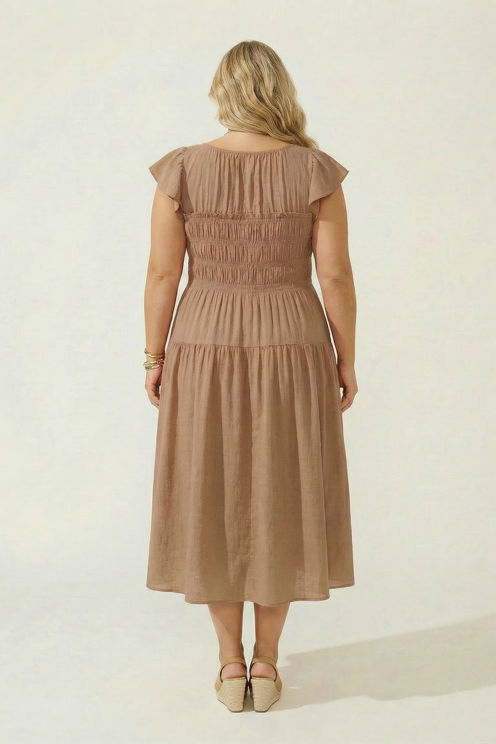 Mine Dresses Plus Size Sunset Muse Midi Dress - Khaki