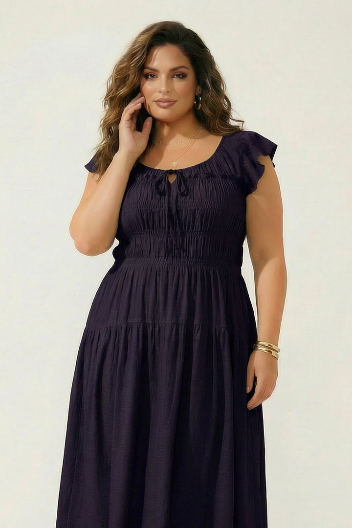 Mine Dresses Plus Size Sunset Muse Midi Dress - Navy