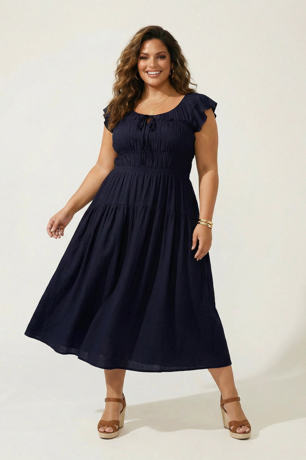 Mine Dresses Plus Size Sunset Muse Midi Dress - Navy
