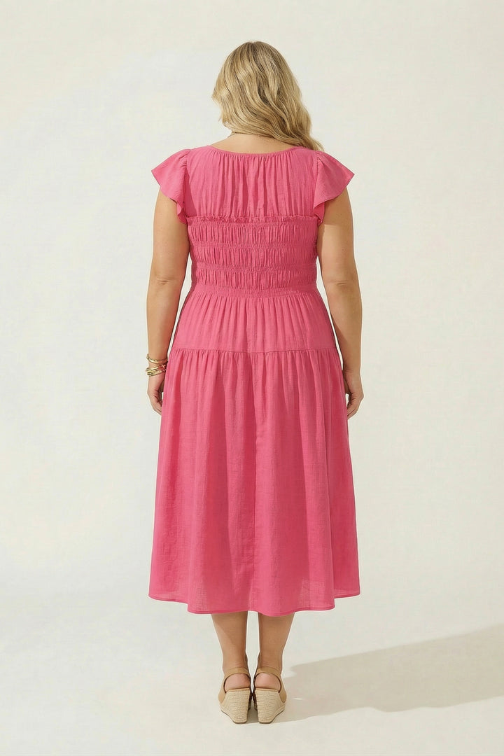 Mine Dresses Plus Size Sunset Muse Midi Dress - Pink