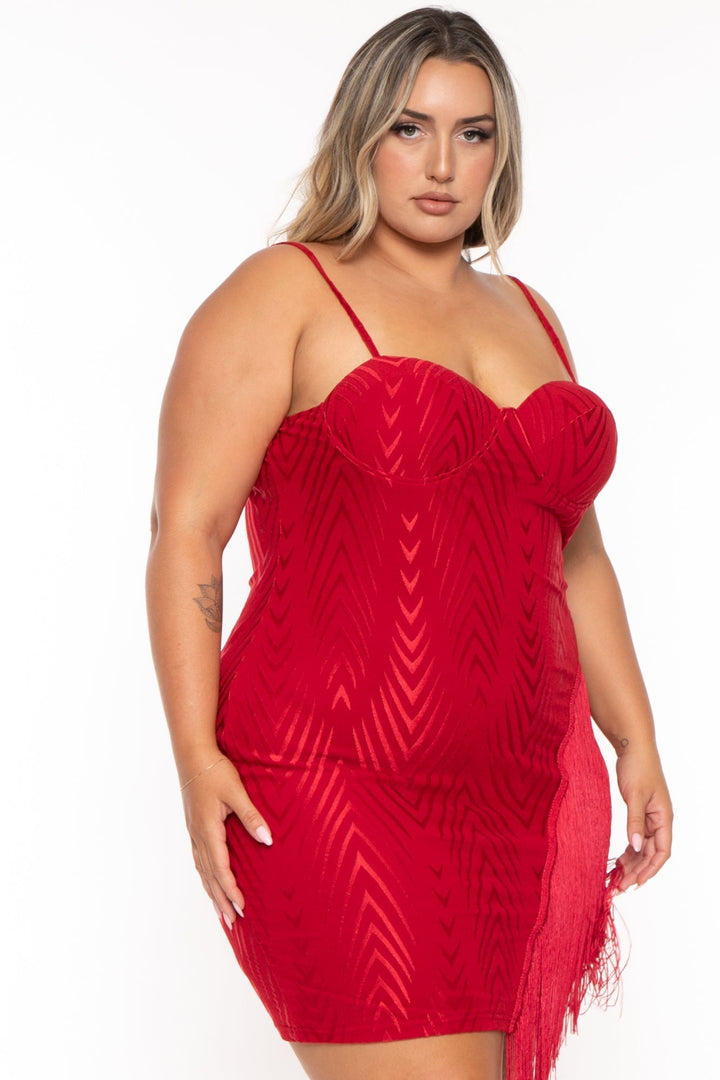 Goodtime USA Dresses Plus Size Temptress Bodycon  Dress- Red