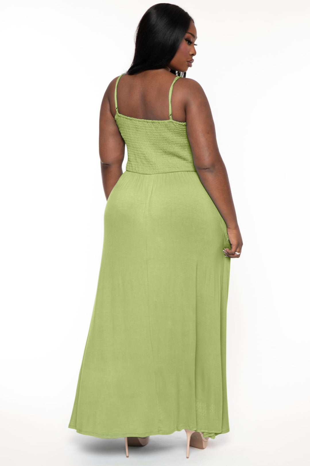 L LOVE INC Dresses Plus Size Terri Smocked Maxi Dress  - Oliver