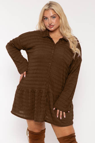 CULTURE CODE Dresses Plus Size Tessa Tunic   Dress  Brown