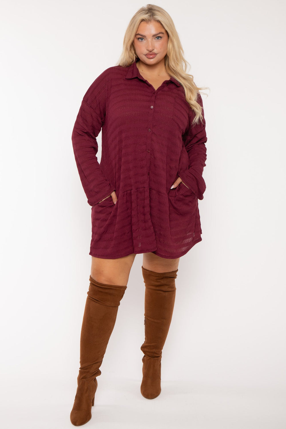 CULTURE CODE Dresses Plus Size Tessa Tunic   Dress  Burgundy