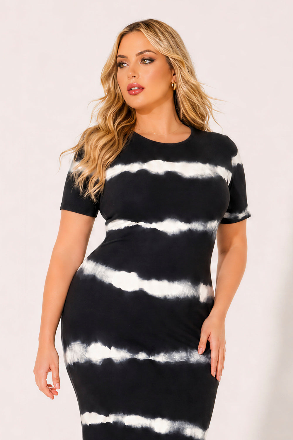 Capella Dresses Plus Size Tideline Bodycon Dress - Black