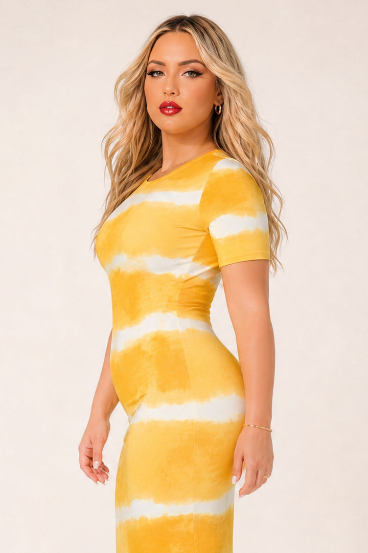 Capella Dresses Plus Size Tideline Bodycon Dress - Yellow