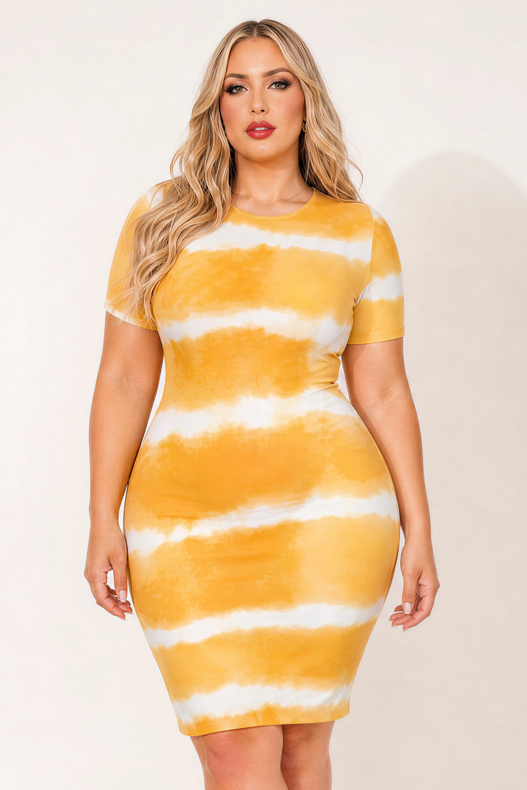 Capella Dresses Plus Size Tideline Bodycon Dress - Yellow