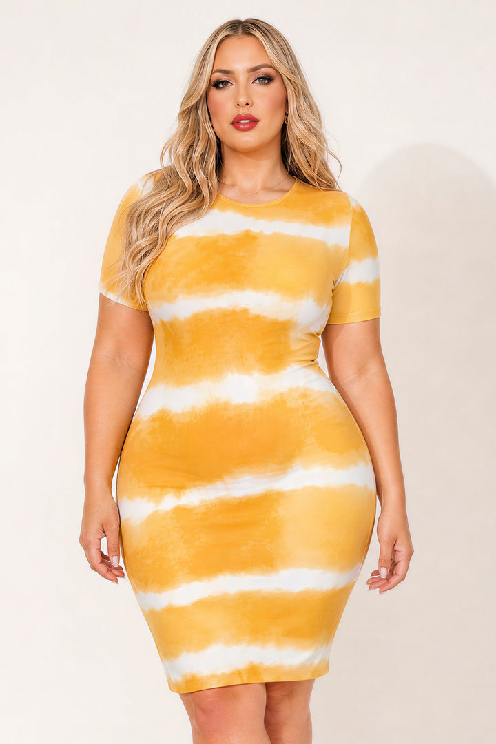 Capella Dresses Plus Size Tideline Bodycon Dress - Yellow