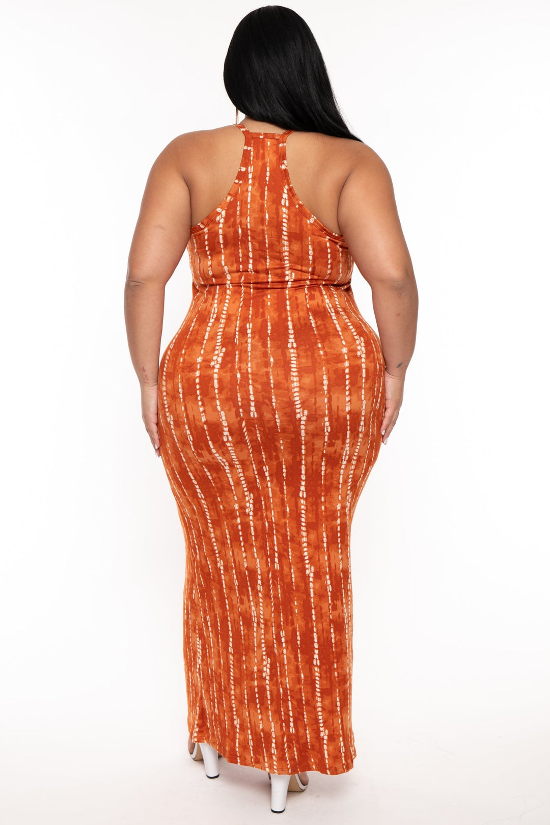 Capella Dresses Plus Size Tie Dye Racerback Maxi Dress - Rust