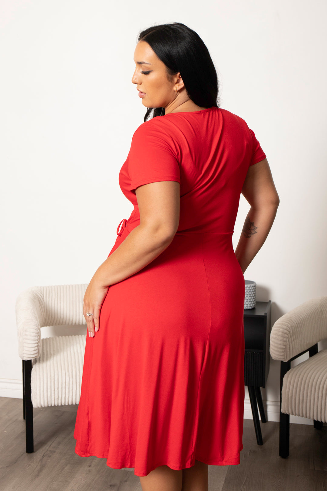 Chris & Carol Dresses Plus Size Timeless Wrap Dress- Red
