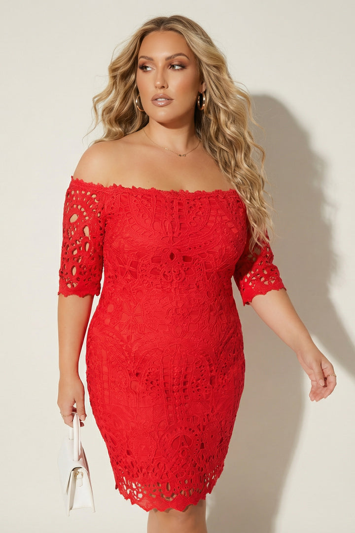 Fancy Fashion Dresses Plus Size Valencia Romance Dress - Red