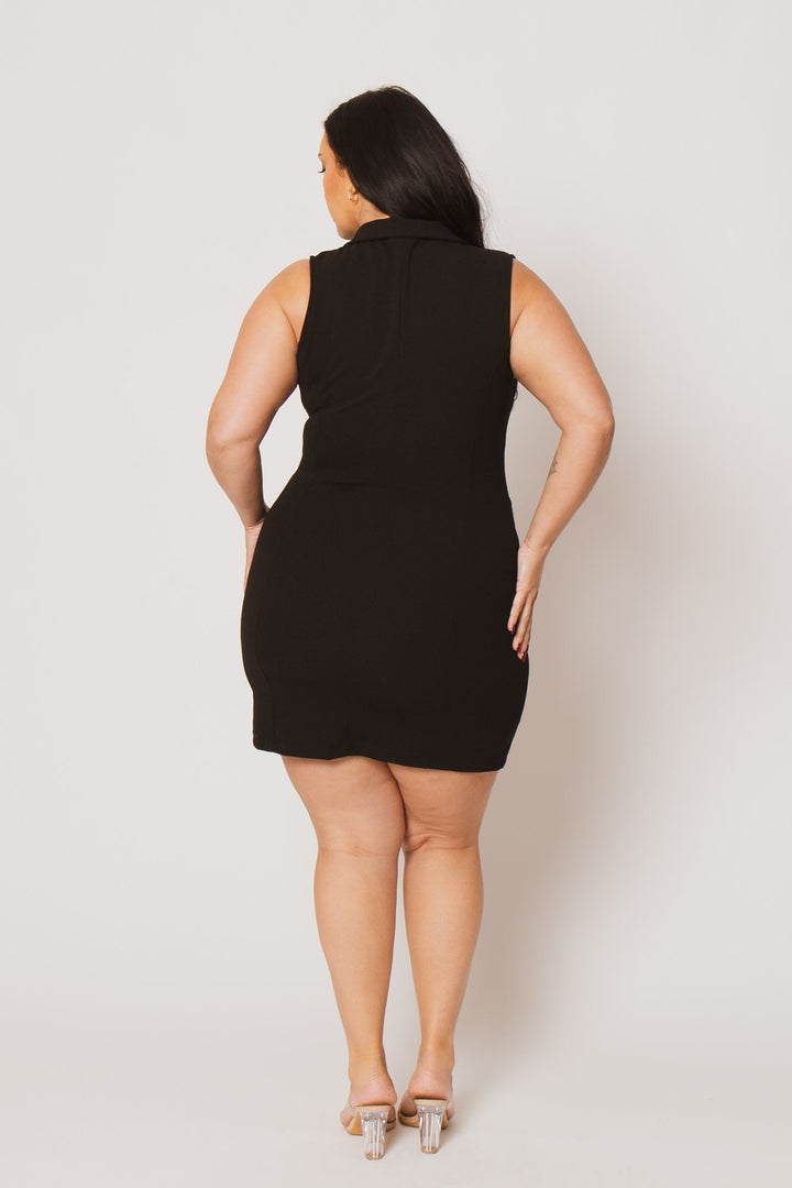 Gibiu Dresses Plus Size Valentina Blazer Dress - Black