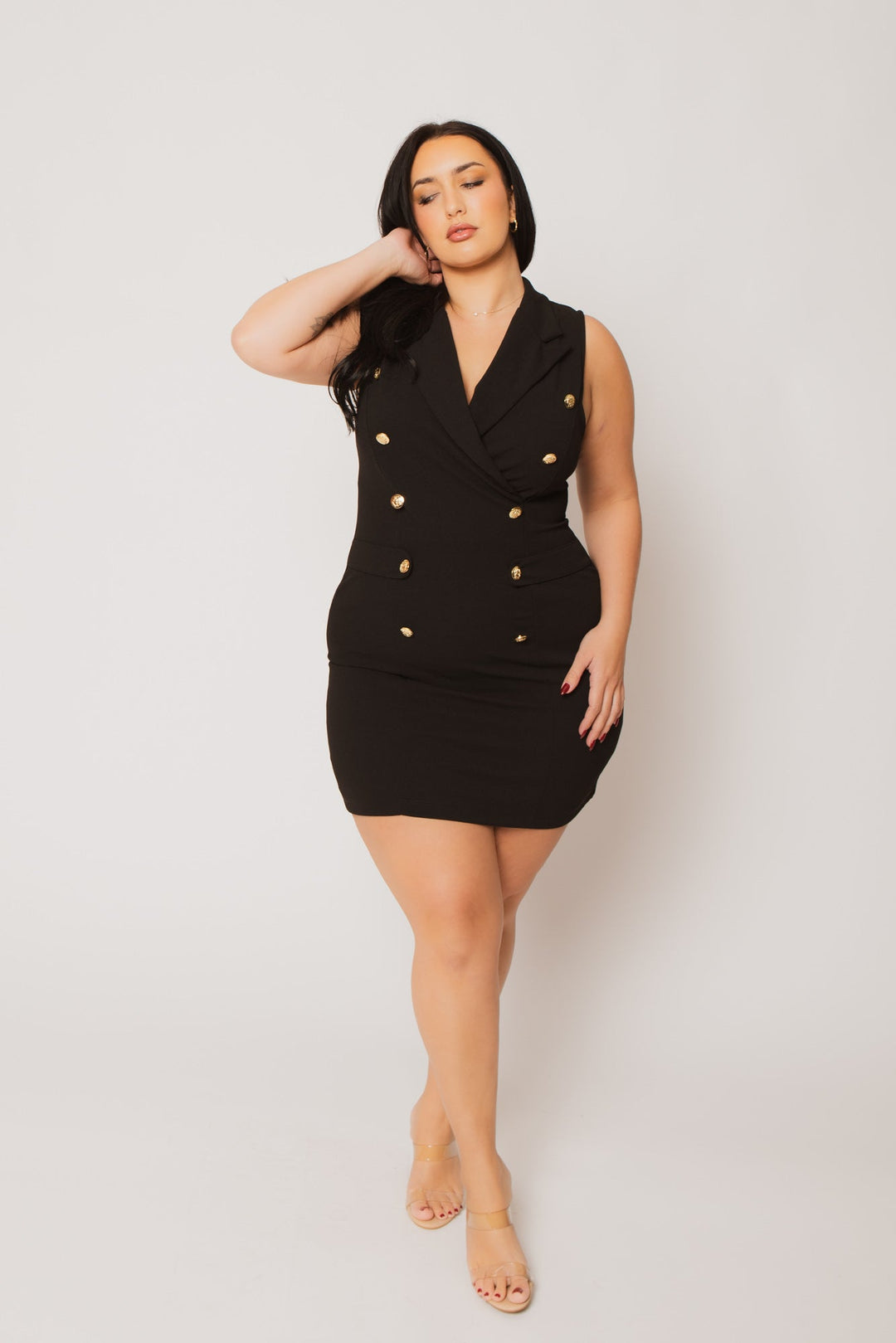 Gibiu Dresses Plus Size Valentina Blazer Dress - Black