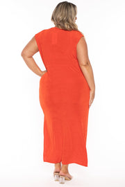CULTURE CODE Dresses Plus Size Velma Cowl Neck  Maxi Dress  - Orange