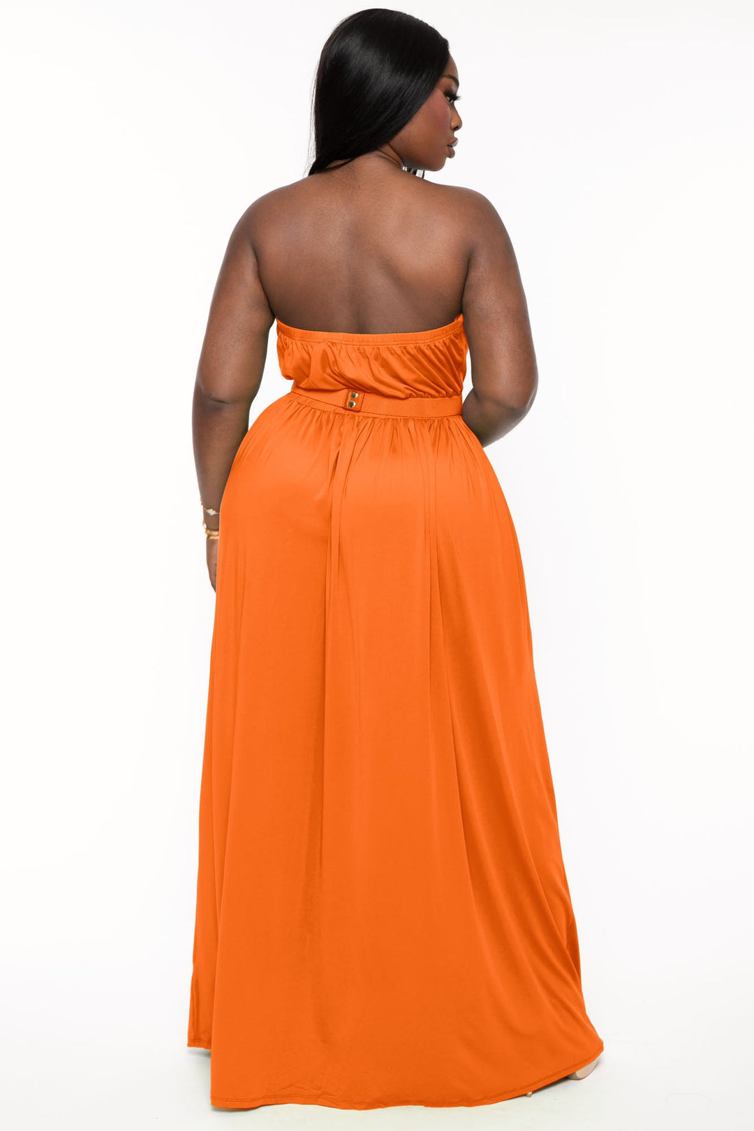 Miss Avenue Dresses Plus Size Venezia Double Slit Maxi Dress - Orange