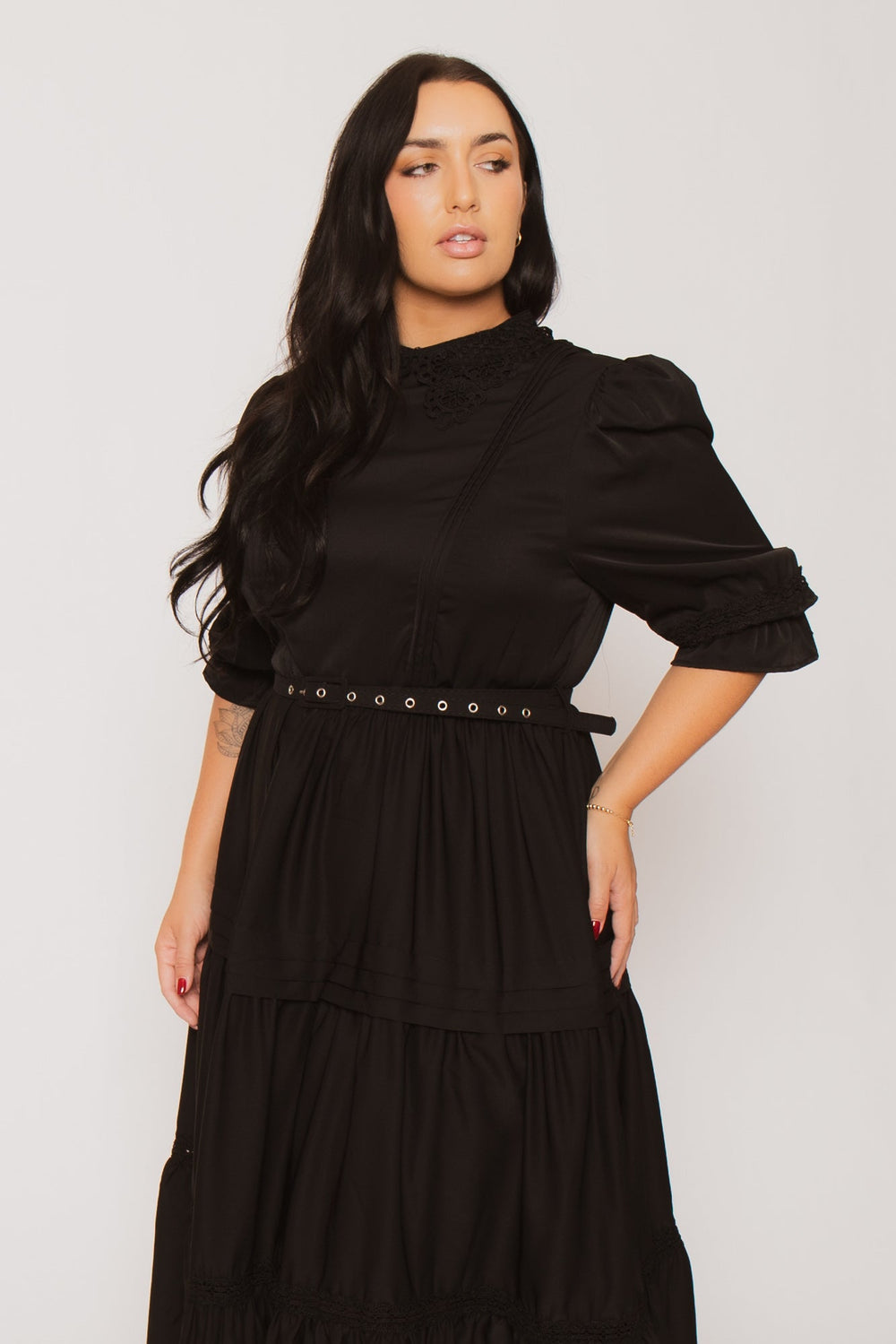 Fashion Space Dresses Plus Size Victoria Midi Dress - Black