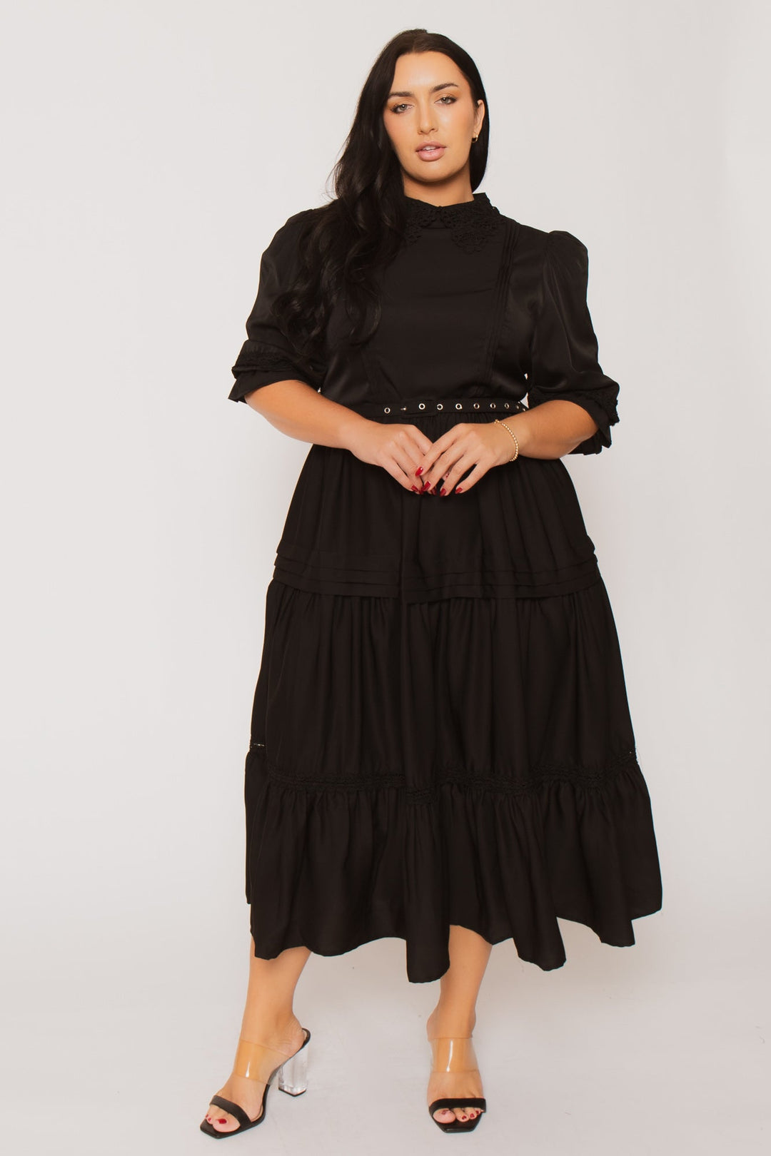 Fashion Space Dresses Plus Size Victoria Midi Dress - Black