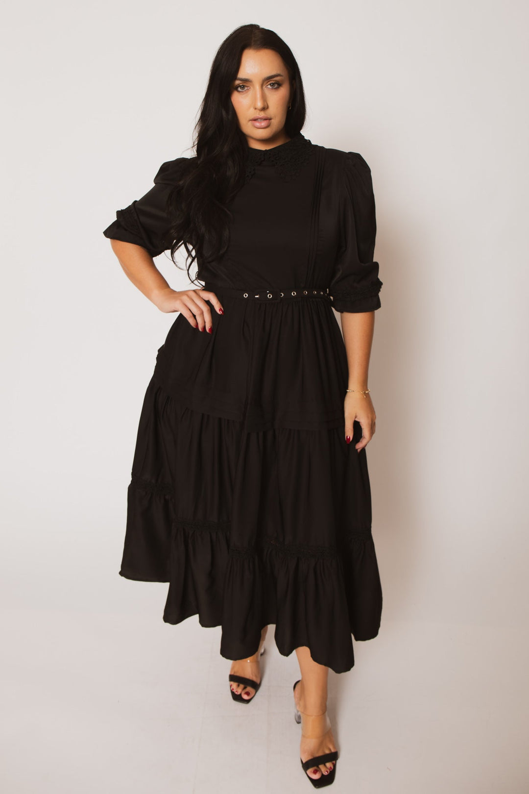 Plus Size Victoria Maxi Dress - Black LG / Black at Curvy Sense Plus Size Victoria Maxi Dress - Black LG / Black at Curvy Sense